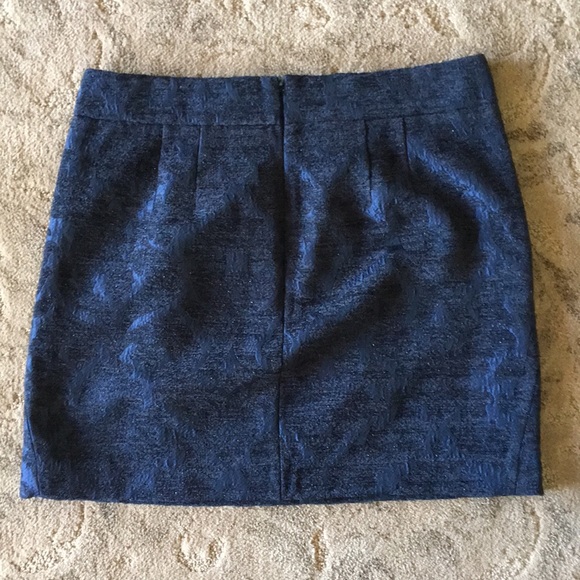 Loft navy jacquard sparkly mini skirt🌸 🌺 🌺 - Picture 4 of 5